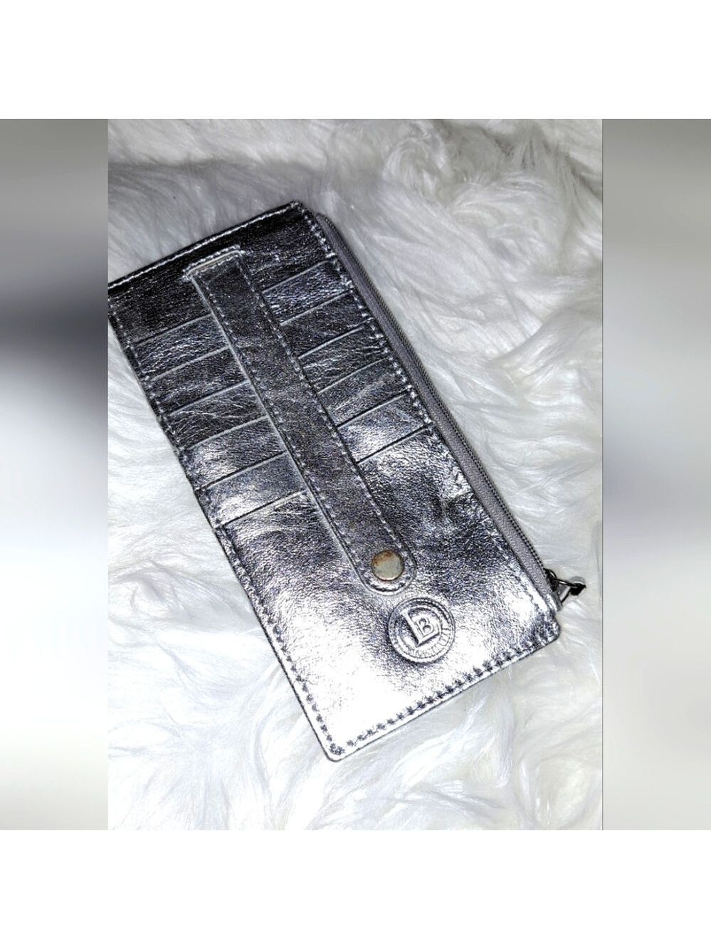 LB Leatherboss Metallic Silver Women's Wallet